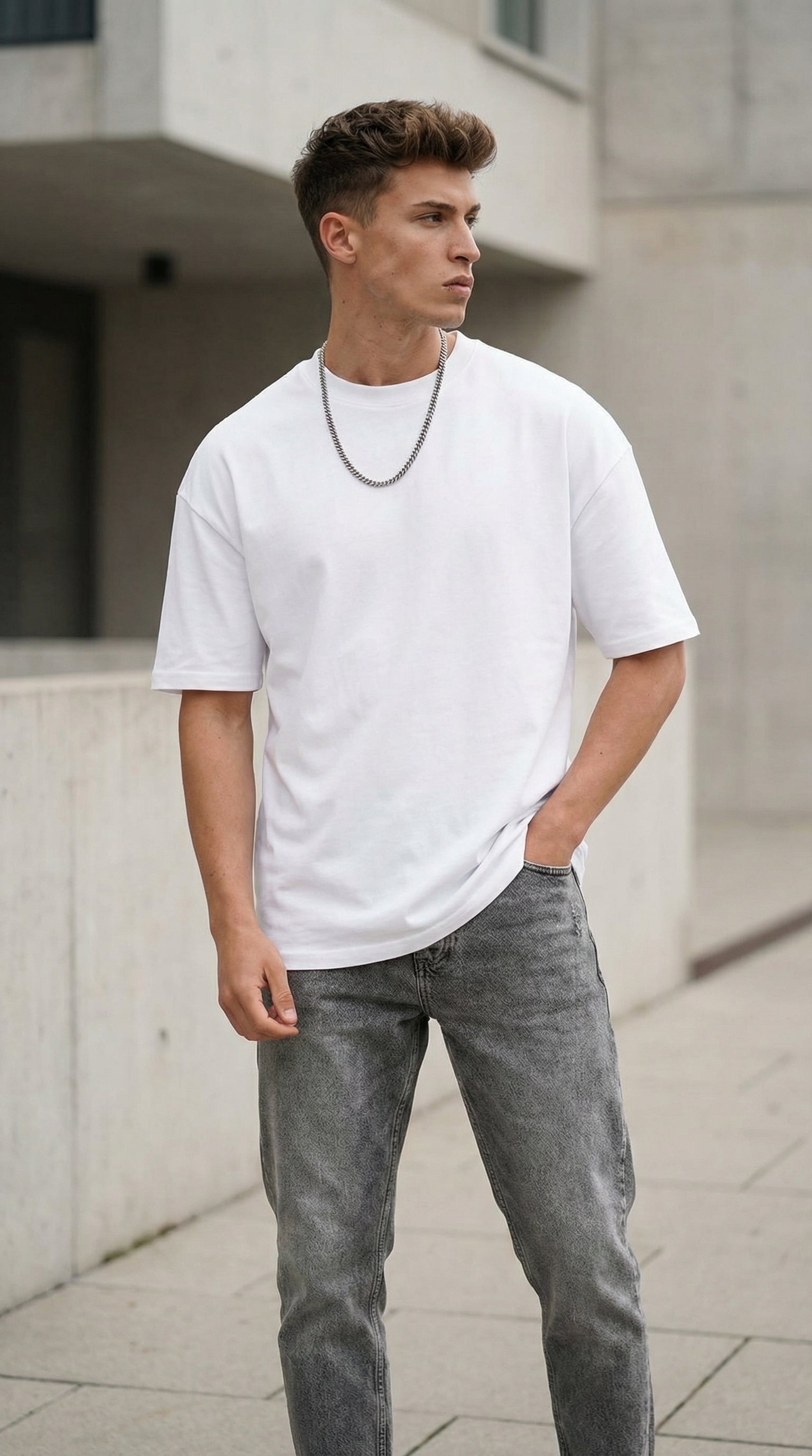 Oversized White Street Tee